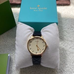 Kate Spade gold black leather watch NWOT Kate Spade